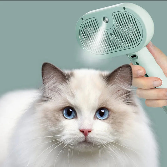 Haustier-Pflegekamm 3-in-1 – Spray, Fellentferner & Entfilzer für Katzen & Hunde“